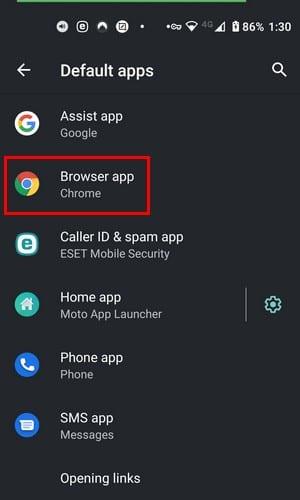 So ändern Sie den Standard-Webbrowser – Android 10