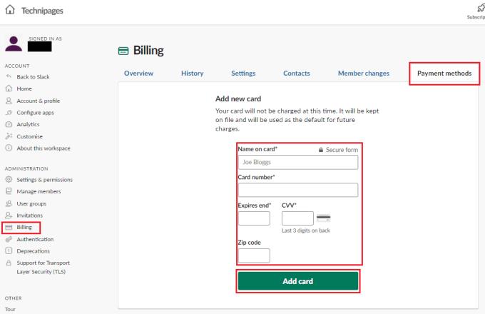 Slack: So speichern Sie Zahlungsdetails für die Workspace-Abrechnung