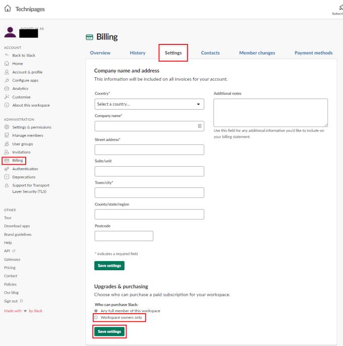 Slack: 작업 공간에 대한 유료 구독을 구매할 수 있는 사람을 구성하는 방법