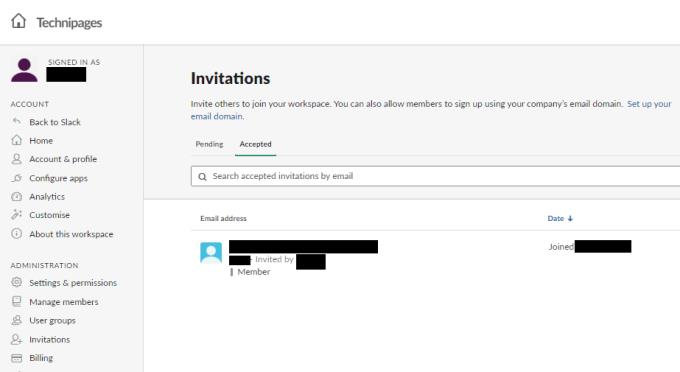 Slack: So überprüfen Sie akzeptierte Einladungen zu Ihrem Workspace