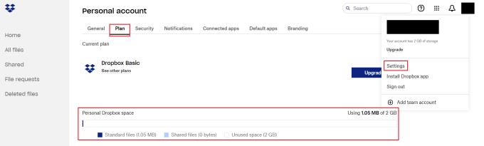 Dropbox: วิธีดูพื้นที่ที่คุณใช้อยู่