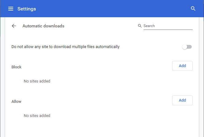 Google Chrome：自動ダウンロードを無効にする