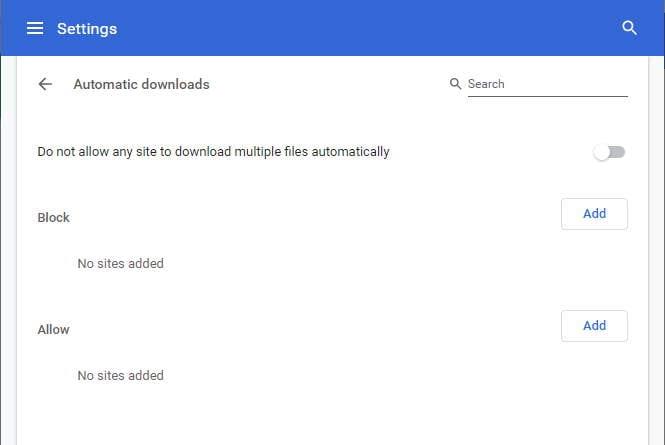 Google Chrome: disabilita i download automatici