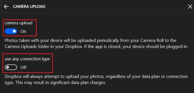 Dropbox: automatische camera-uploads inschakelen