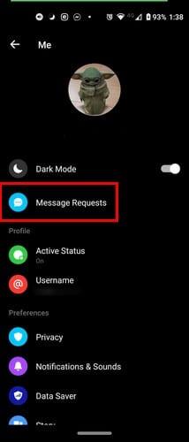 Cómo encontrar solicitudes de mensajes en Facebook Messenger