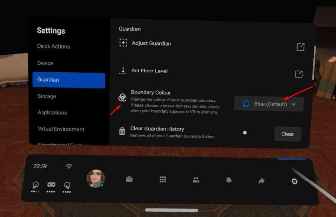 VR Oculus Quest 2: Cách định cấu hình màu sắc của ranh giới người giám hộ của bạn