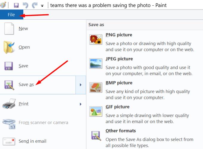 Microsoft Teams: si è verificato un problema durante il salvataggio della foto