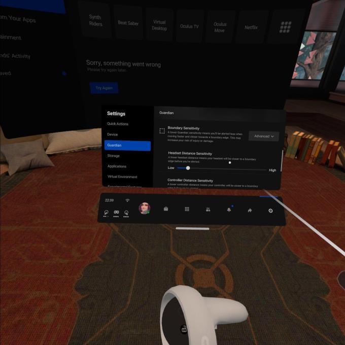 VR Oculus Quest 2：境界感度を調整する方法