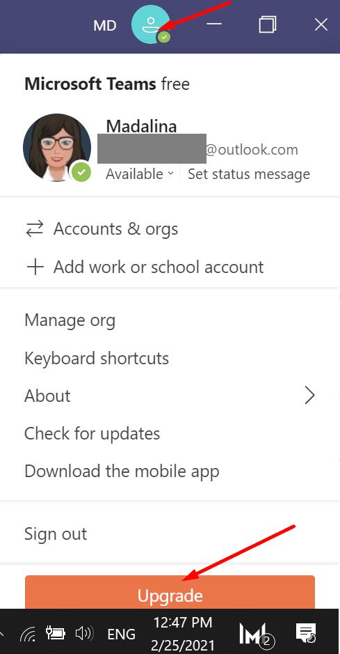 Microsoft Teams: come modificare il tipo di account