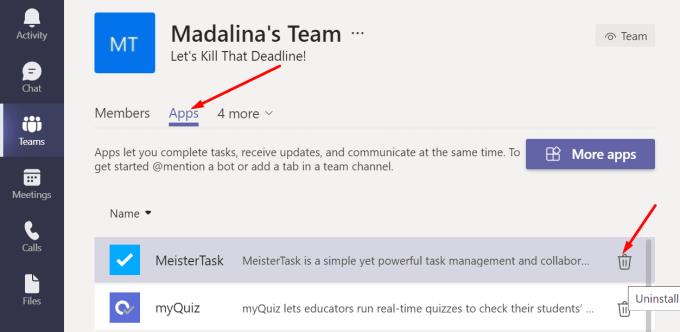 Cách xóa ứng dụng khỏi Microsoft Teams