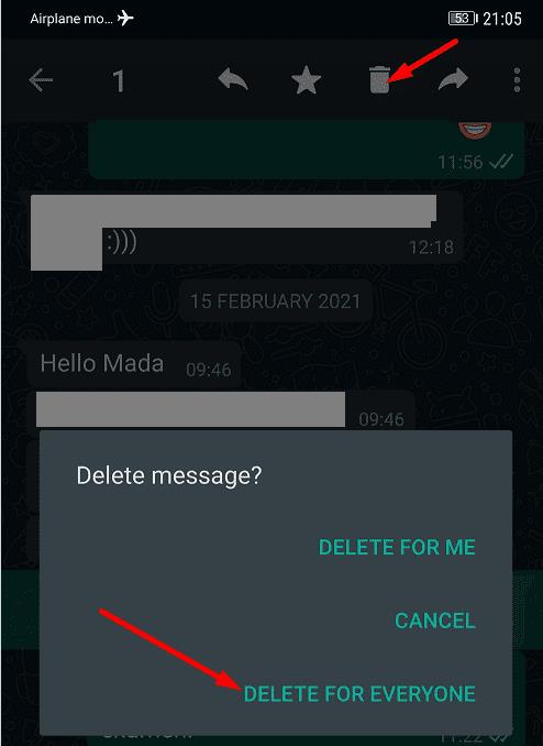 Cómo eliminar mensajes de WhatsApp de una semana