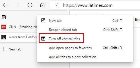 Cómo habilitar y deshabilitar pestañas verticales en Microsoft Edge