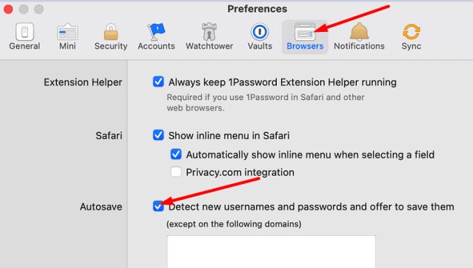 Correzione: 1Password non offre la possibilità di salvare la password