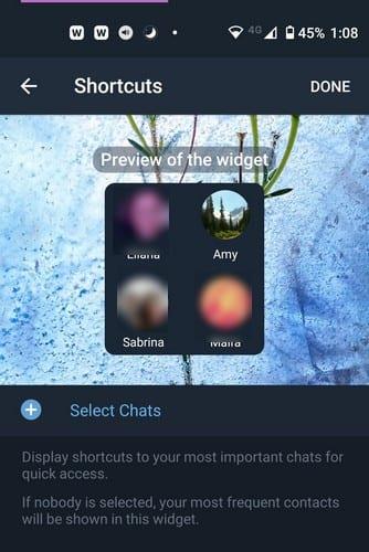 Telegram-widgets toevoegen en aanpassen