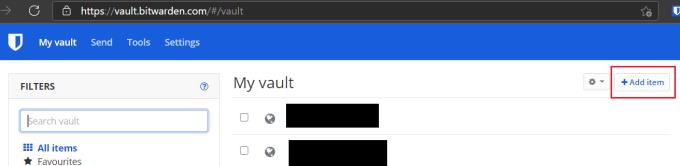 Bitwarden：一連のクレデンシャルをVaultに追加する方法