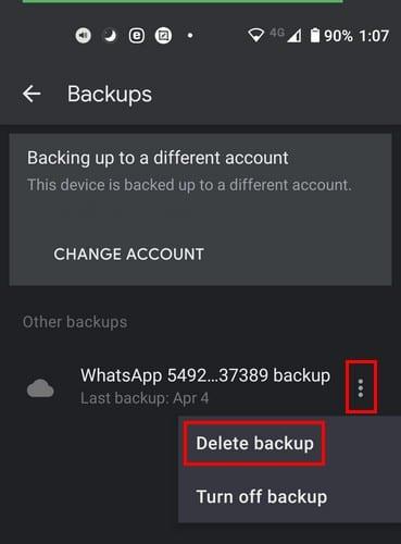 Hoe WhatsApp Chat Backup van Google Drive te verwijderen
