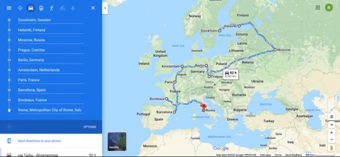 Como definir direções em várias etapas no Google Maps