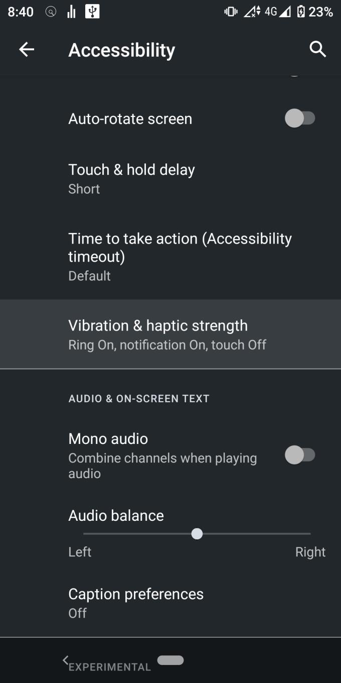Điều chỉnh cường độ rung trên Android