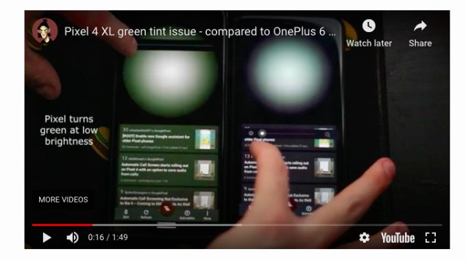 D茅pannage de la teinte verte sur les t茅l茅phones Google Pixel 4XL