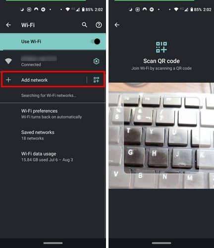 Android：QRコードを介してWi-Fiパスワードを共有する