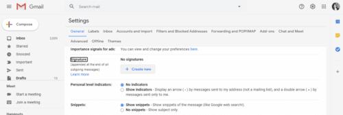 Cách chuyển đổi giữa một số chữ ký trong Gmail