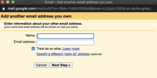 gmail treat as an alias