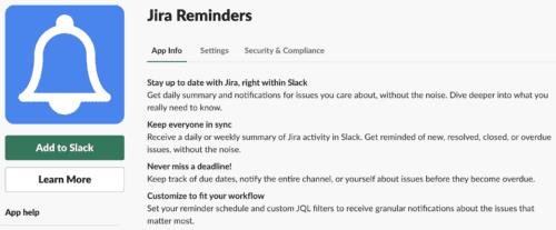 Slack 그룹에서 Jira 미리 알림 설정