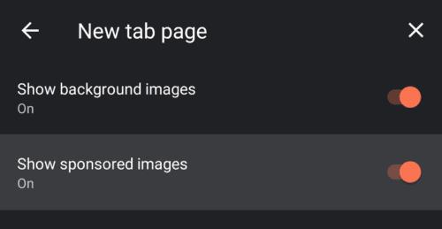 Brave pour Android : désactivez les images sponsorisées dans la page Nouvel onglet