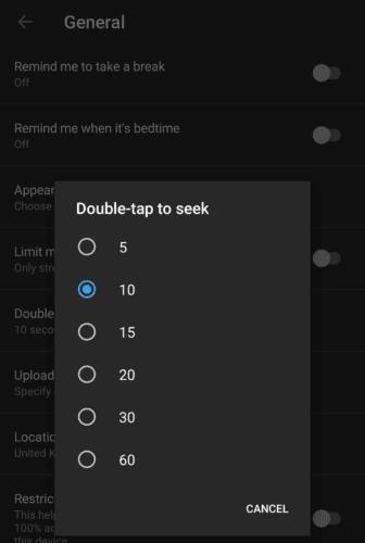 Android의 YouTube에서 "두 번 탭하여 탐색"을 구성하는 방법