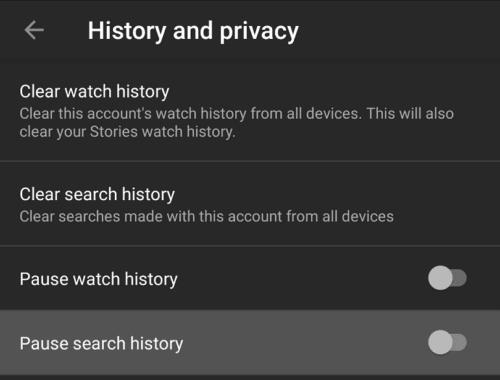 Como pausar o histórico de pesquisa no YouTube para Android