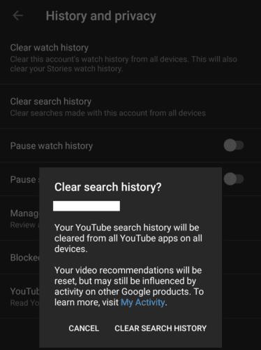 AndroidでYouTubeの検索履歴を一時停止する方法