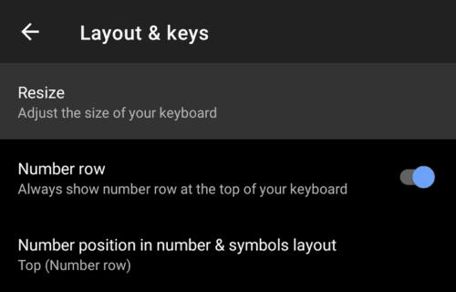 AndroidのSwiftkeyキーボードでキーボードのサイズを構成する方法
