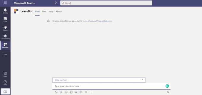 Integrazione di LeaveBot nel tuo account Microsoft Teams