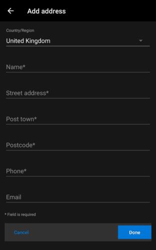 Edge for Android：オートフィルアドレスを追加する方法