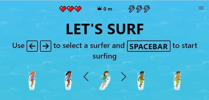 Accedi al gioco di surf nascosto di Microsoft Edge