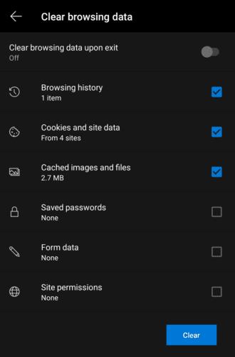 Edge para Android: como limpar histórico e dados de navegação