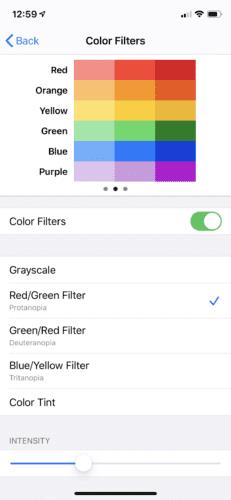 Bật Bộ lọc màu trong Cài đặt iPhone