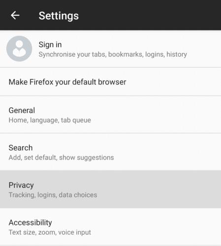 Firefox dành cho Android: Cách Quản lý Tùy chọn Cookie của Bạn