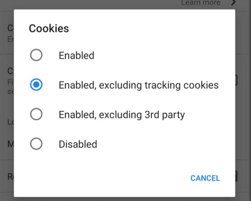 Firefox for Android：如何管理您的 Cookie 首選項