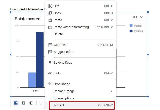 วิธีเพิ่มข้อความแสดงแทนลงในไฟล์ใน Google Docs