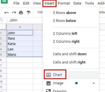 Como criar e modificar um gráfico no Planilhas Google