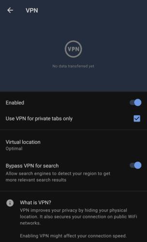 Opera dành cho Android: Cách định cấu hình VPN tích hợp