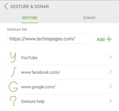 Dolphin pour Android : configurer des gestes personnalisés