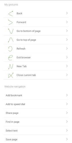Dolphin pour Android : configurer des gestes personnalisés