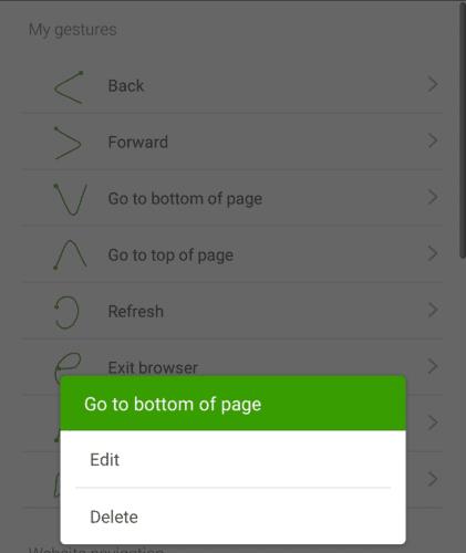 Dolphin pour Android : configurer des gestes personnalisés