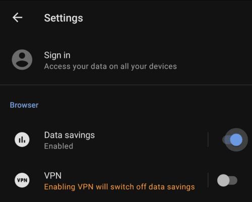 Opera dành cho Android: Cách Bật / Tắt Chế độ Tiết kiệm Dữ liệu