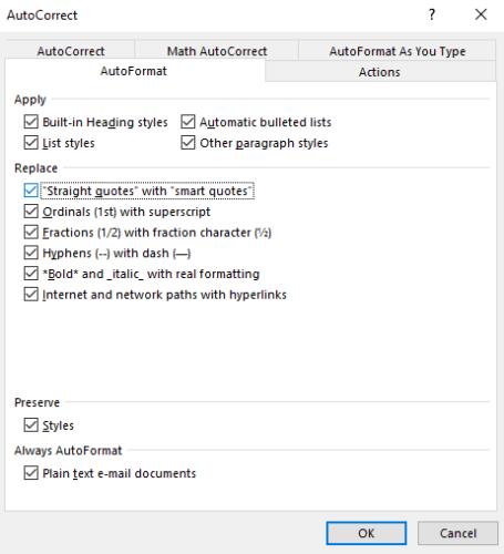 Impedisci a Word di sostituire "virgolette semplici" con "virgolette intelligenti"