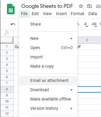 Cách chuyển Google Trang tính sang PDF
