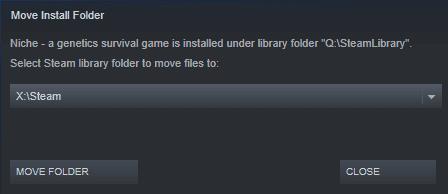 Como mover a pasta de instalação de um jogo Steam