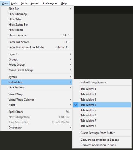 Come configurare la larghezza della scheda in Sublime Text 3